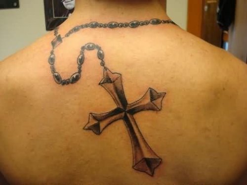 Cross Rosary Back Neck Chain Tattoo
